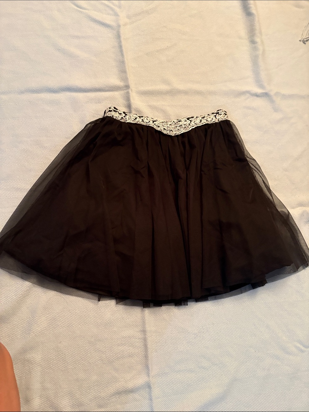 As U Wish Black Two-Piece Prom Dress with White Lace - Picture 5 of 5